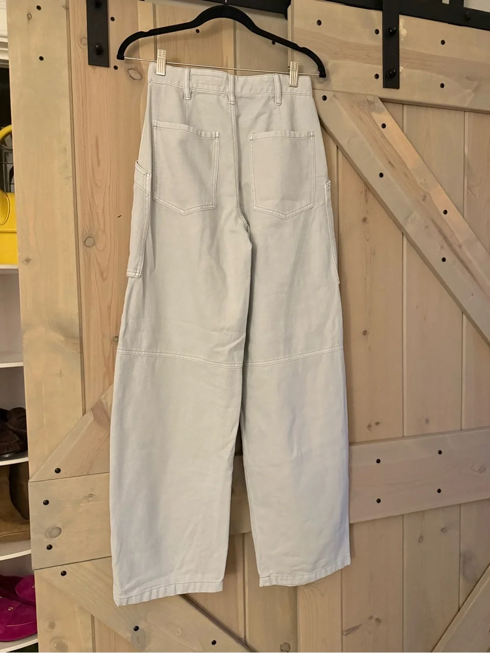 NWT Zara Baby Blue Wide-Leg Utility Pants